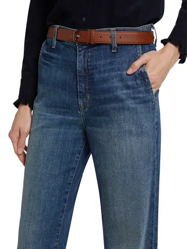 Nili Lotan Women's Anna High-Rise Stretch Wide-Leg Jeans - Classic Wash | Thumbnail 6