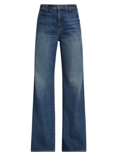 Nili Lotan Women's Anna High-Rise Stretch Wide-Leg Jeans - Classic Wash | Thumbnail 1