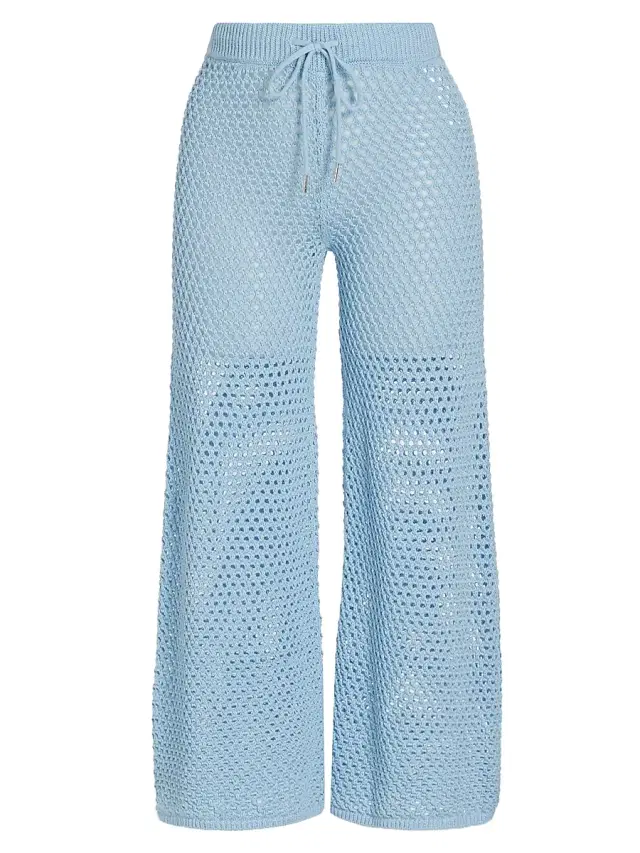Stellae Dux Women's Crocheted Wide-Leg Pants - Chicory