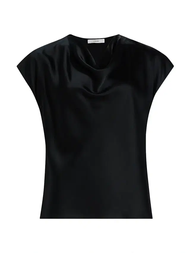 Vince Women's Cap-Sleeve Silk Satin Blouse - Black