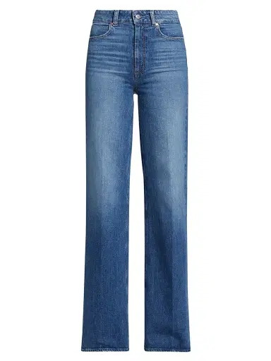 PAIGE Women's Sasha High-Rise Stretch Wide-Leg Jeans - Stefania Distressed - Size 32 | Thumbnail 1