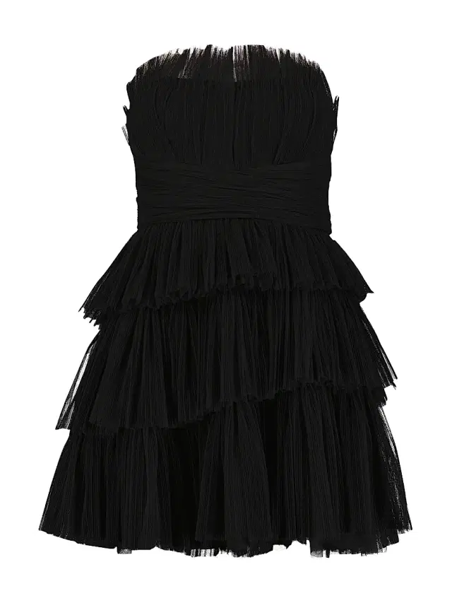 Women's Tulle Corseted Mini Dress - Black Women's Tulle Corseted Mini Dress - Black