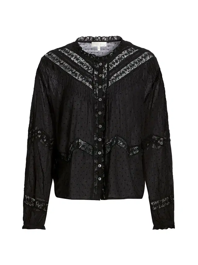 LoveShackFancy Women's Ballet of Blooms Ravelle Blouse - Black