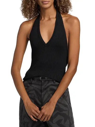 Nili Lotan Women's Ivey Silk Knit Halter Top - Black - Size XL | Thumbnail 3