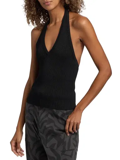 Nili Lotan Women's Ivey Silk Knit Halter Top - Black - Size XL | Thumbnail 4