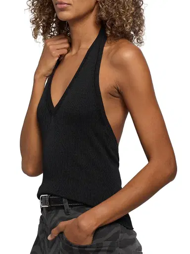 Nili Lotan Women's Ivey Silk Knit Halter Top - Black - Size XL | Thumbnail 6