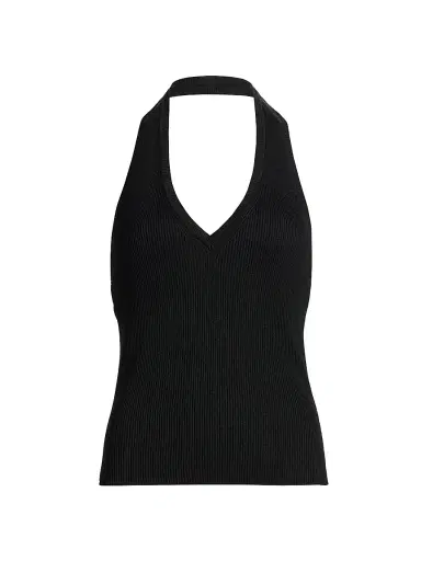 Nili Lotan Women's Ivey Silk Knit Halter Top - Black - Size XL | Thumbnail 1