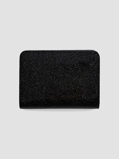 Marc Jacobs Women's The Mini Coated Glitter Compact Wallet - Black | Thumbnail 3 Marc Jacobs Women's The Mini Coated Glitter Compact Wallet - Black | Thumbnail 3