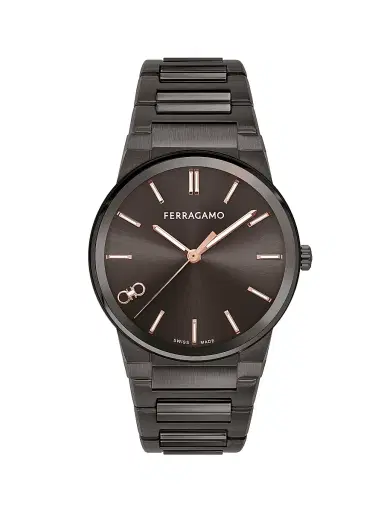 FERRAGAMO Men's Infinity Sapphire IP Gunmetal-Plated Stainless Steel Bracelet Watch/41MM - Grey Gold | Thumbnail 1 FERRAGAMO Men's Infinity Sapphire IP Gunmetal-Plated Stainless Steel Bracelet Watch/41MM - Grey Gold | Thumbnail 1