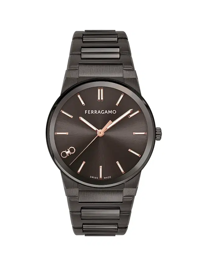 Men's Infinity Sapphire IP Gunmetal-Plated Stainless Steel Bracelet Watch/41MM - Grey Gold Men's Infinity Sapphire IP Gunmetal-Plated Stainless Steel Bracelet Watch/41MM - Grey Gold