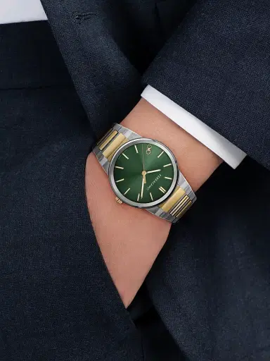 FERRAGAMO Men's Infinity Sapphire Stainless Steel Bracelet Watch/41MM - Two Tone Green | Thumbnail 2 FERRAGAMO Men's Infinity Sapphire Stainless Steel Bracelet Watch/41MM - Two Tone Green | Thumbnail 2
