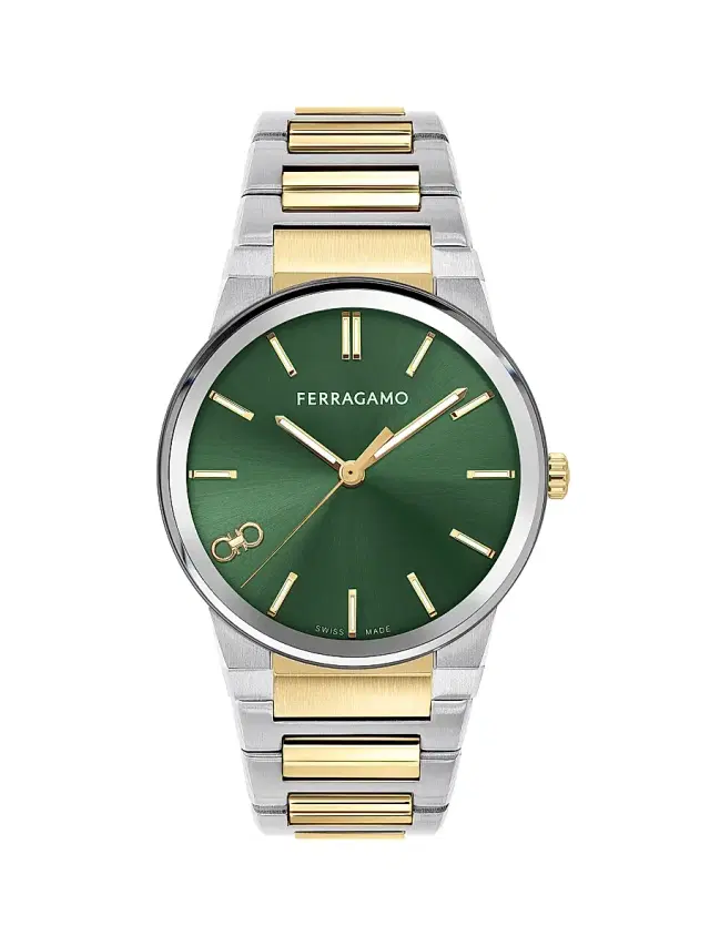 Men's Infinity Sapphire Stainless Steel Bracelet Watch/41MM - Two Tone Green