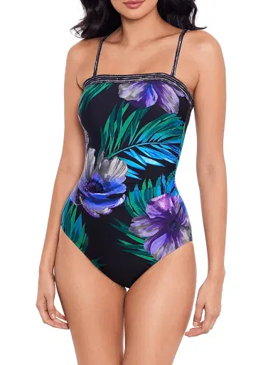 Miraclesuit Swim Women's Flora Aura Avanti One-Piece Swimsuit - Black Multi - Size 8 | Thumbnail 2