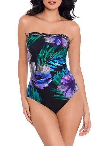 Miraclesuit Swim Women's Flora Aura Avanti One-Piece Swimsuit - Black Multi - Size 8 | Thumbnail 3