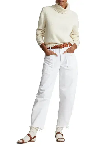 Polo Ralph Lauren Women's Wool Turtleneck Sweater - Authentic Cream | Thumbnail 2