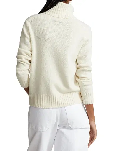 Polo Ralph Lauren Women's Wool Turtleneck Sweater - Authentic Cream | Thumbnail 4