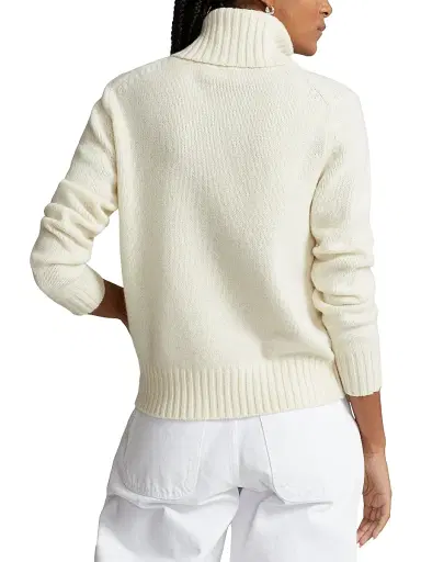 Polo Ralph Lauren Women's Wool Turtleneck Sweater - Authentic Cream | Thumbnail 8