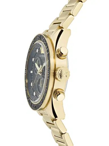 Versace Men's Greca Dome Chrono IP Yellow Gold Bracelet Watch - Gold Black | Thumbnail 3 Versace Men's Greca Dome Chrono IP Yellow Gold Bracelet Watch - Gold Black | Thumbnail 3