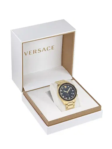 Versace Men's Greca Dome Chrono IP Yellow Gold Bracelet Watch - Gold Black | Thumbnail 5 Versace Men's Greca Dome Chrono IP Yellow Gold Bracelet Watch - Gold Black | Thumbnail 5