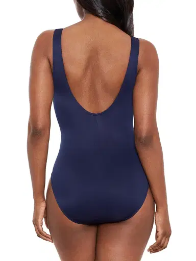 Miraclesuit Swim Women's Illusionists Cross-Over One-Piece Swimsuit - Midnight Blue - Size 16 | Thumbnail 4