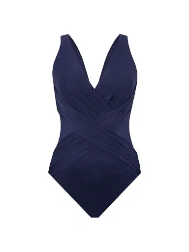 Miraclesuit Swim Women's Illusionists Cross-Over One-Piece Swimsuit - Midnight Blue - Size 16 | Thumbnail 1