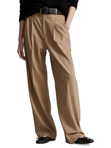 Polo Ralph Lauren Women's Wool Pleated Wide-Leg Pants - Camel | Thumbnail 3 Polo Ralph Lauren Women's Wool Pleated Wide-Leg Pants - Camel | Thumbnail 3