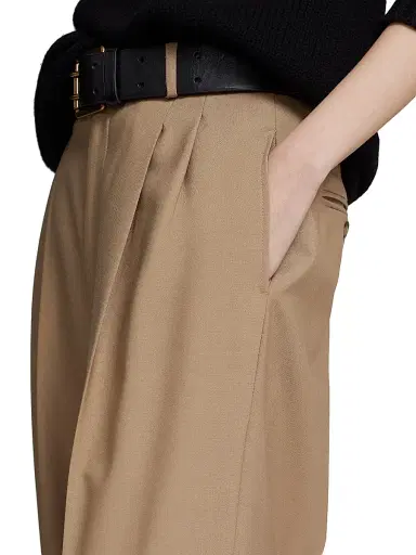 Polo Ralph Lauren Women's Wool Pleated Wide-Leg Pants - Camel | Thumbnail 5 Polo Ralph Lauren Women's Wool Pleated Wide-Leg Pants - Camel | Thumbnail 5