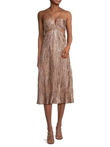 Liv Foster Women's Foil Cut-Out Midi-Dress | Thumbnail 2
