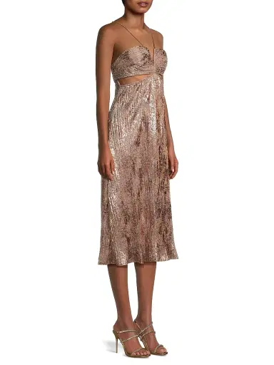 Liv Foster Women's Foil Cut-Out Midi-Dress | Thumbnail 4