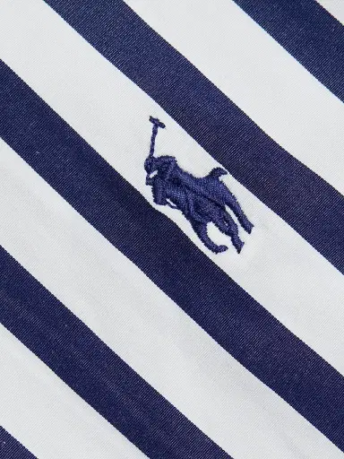 Polo Ralph Lauren Women's Ela Belted Stripe Cotton Shirtdress - Navy White | Thumbnail 7