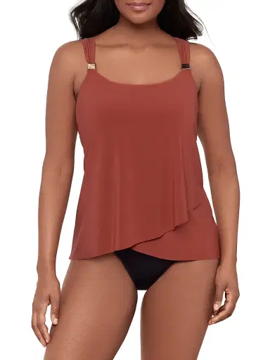 Miraclesuit Swim Women's Razzle Dazzle Tankini Top - Terra - Size 18 | Thumbnail 2