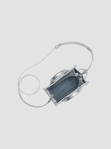 Marc Jacobs Women's The Metallic Leather Crossbody Tote Bag - Silver | Thumbnail 4