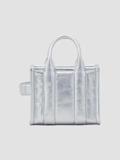 Marc Jacobs Women's The Metallic Leather Crossbody Tote Bag - Silver | Thumbnail 5