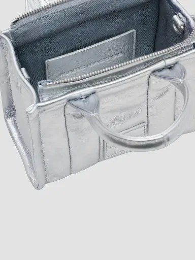 Marc Jacobs Women's The Metallic Leather Crossbody Tote Bag - Silver | Thumbnail 7