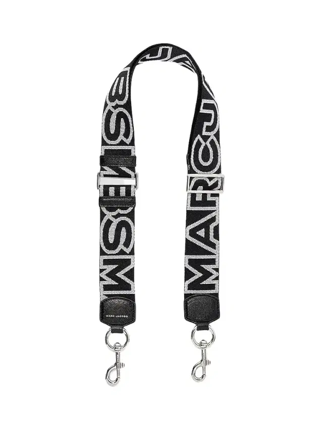 Marc Jacobs Women's The Outline Logo Webbing Strap - Black Silver