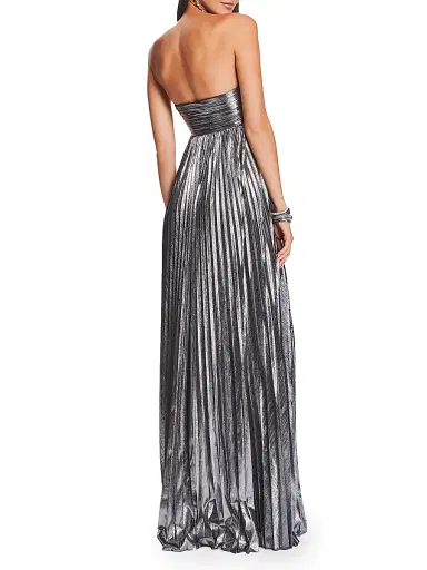 Retrofête Women's Zoa Metallic Pleated Strapless Gown | Thumbnail 5