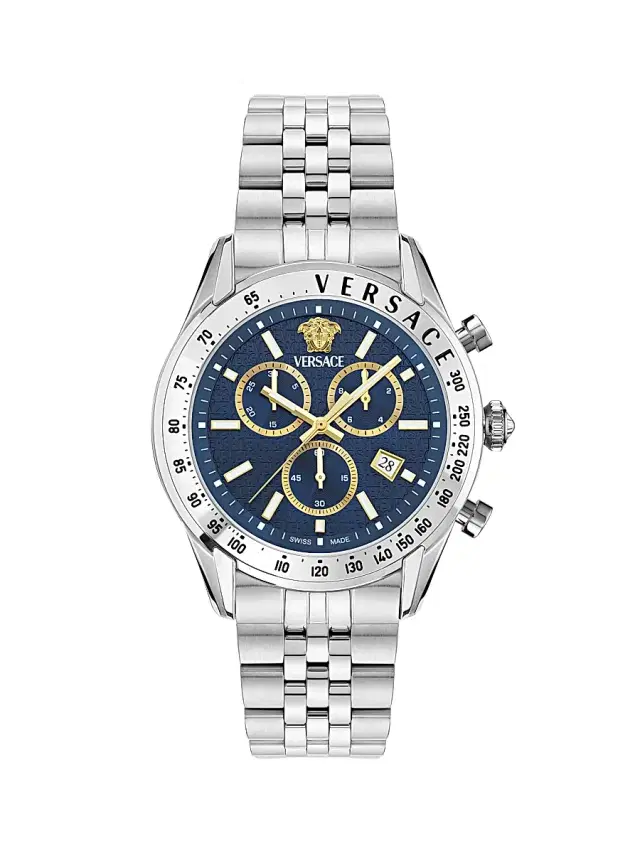 Women's Chrono Master Stainless Steel Bracelet Watch/44MM - Silver Blue