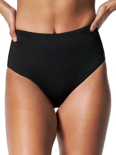 Spanx Women's Pique High-Waist Bikini Bottoms - Very Black | Thumbnail 3 Spanx Women's Pique High-Waist Bikini Bottoms - Very Black | Thumbnail 3