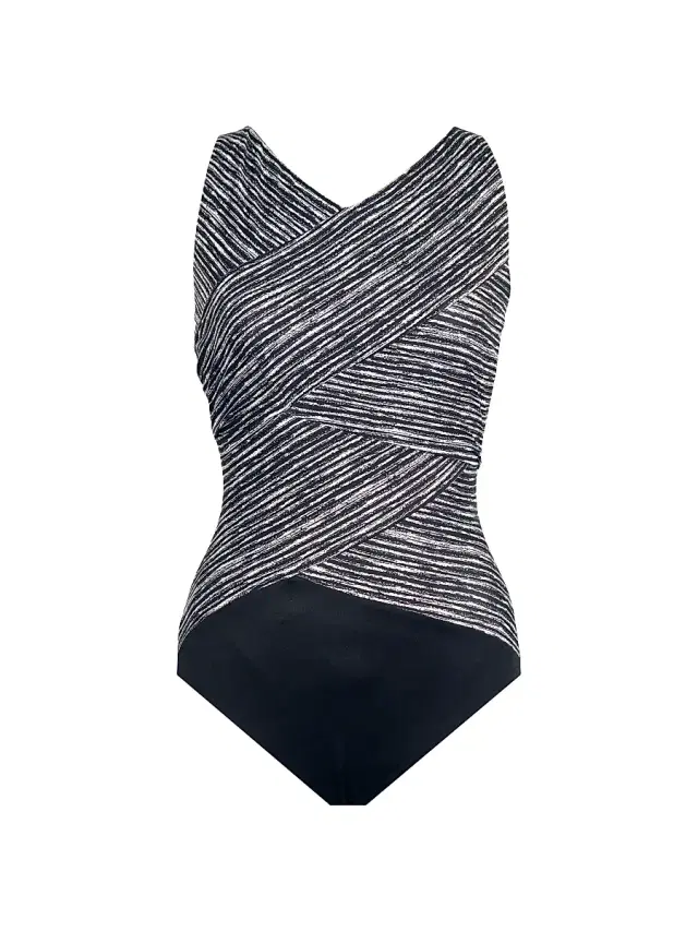 Miraclesuit Swim Women's Selenite Brio One-Piece Swimsuit - Black White