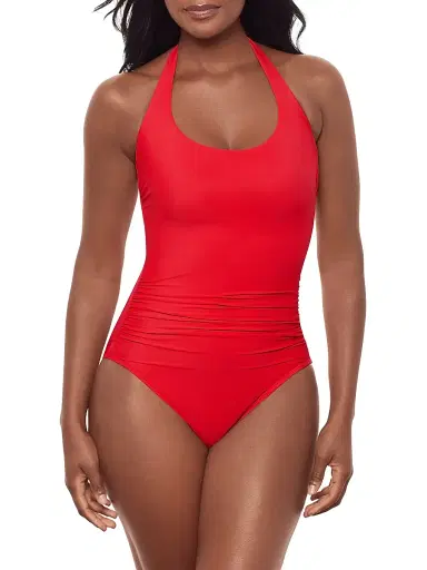 Miraclesuit Swim Women's Rock Solid Utopia Halter One-Piece Swimsuit - Poppy - Size 16 | Thumbnail 2