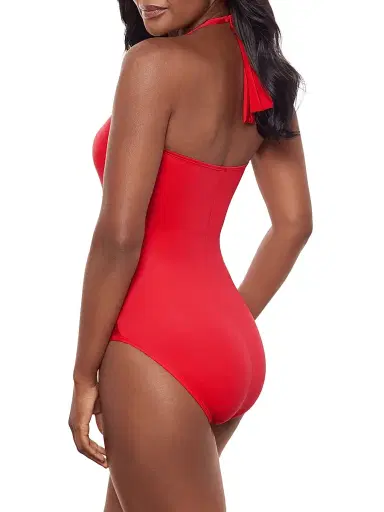 Miraclesuit Swim Women's Rock Solid Utopia Halter One-Piece Swimsuit - Poppy - Size 16 | Thumbnail 3