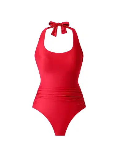 Miraclesuit Swim Women's Rock Solid Utopia Halter One-Piece Swimsuit - Poppy - Size 16 | Thumbnail 1