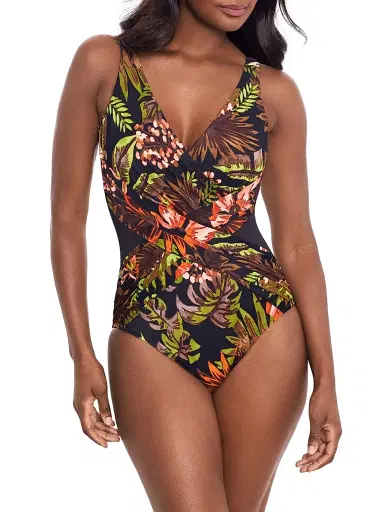Miraclesuit Swim Women's Botanico Crossover One-Piece Swimsuit - Black Multi - Size 14 | Thumbnail 2 Miraclesuit Swim Women's Botanico Crossover One-Piece Swimsuit - Black Multi - Size 14 | Thumbnail 2