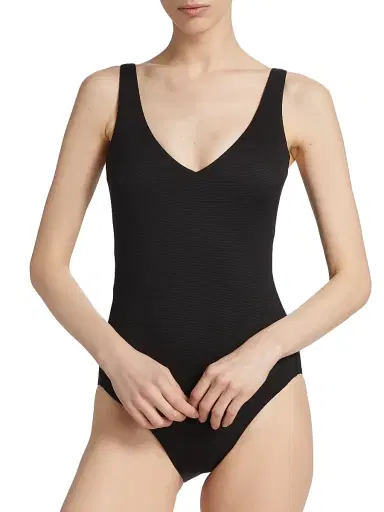 Spanx Women's Piqué Shaping One-Piece Swimsuit - Very Black - Size Small | Thumbnail 3 Spanx Women's Piqué Shaping One-Piece Swimsuit - Very Black - Size Small | Thumbnail 3