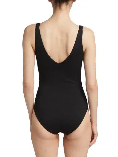 Spanx Women's Piqué Shaping One-Piece Swimsuit - Very Black - Size Small | Thumbnail 4 Spanx Women's Piqué Shaping One-Piece Swimsuit - Very Black - Size Small | Thumbnail 4