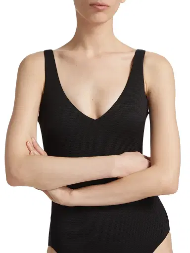 Spanx Women's Piqué Shaping One-Piece Swimsuit - Very Black - Size Small | Thumbnail 5 Spanx Women's Piqué Shaping One-Piece Swimsuit - Very Black - Size Small | Thumbnail 5