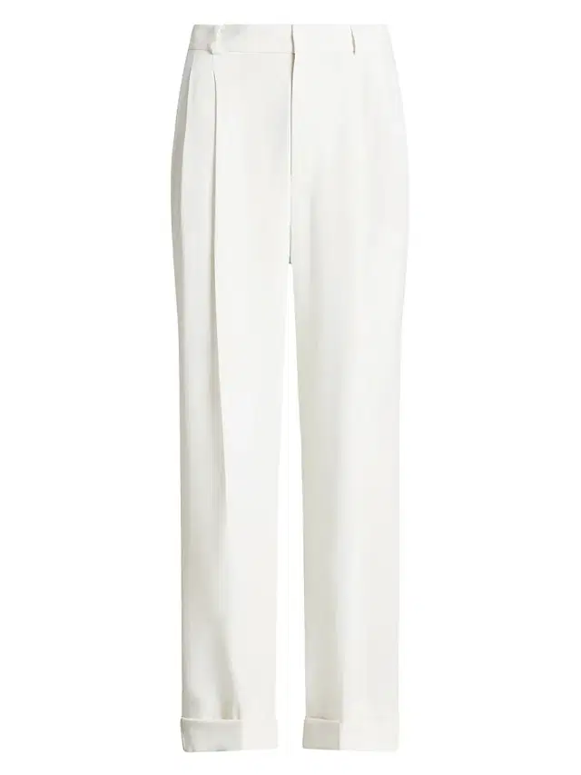 Polo Ralph Lauren Women's Satin Straight-Fit Trousers - Clubhouse Cream