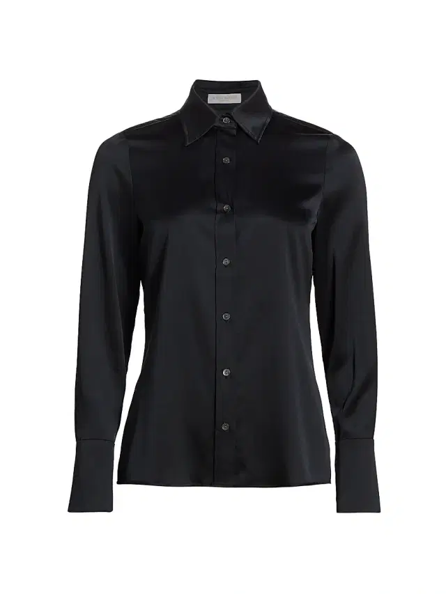 Ramy Brook Women's Victoria Satin Shirt - Black