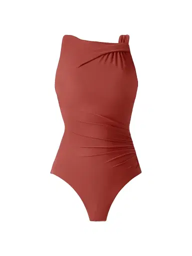Miraclesuit Swim Women's Avra Twisted One-Piece Swimsuit - Terra - Size 16 | Thumbnail 1