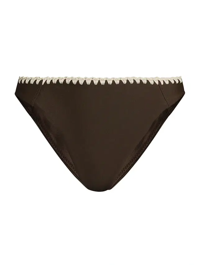 Ramy Brook Women's Iliana Crochet-Trimmed Bikini Bottom - Beach Brown